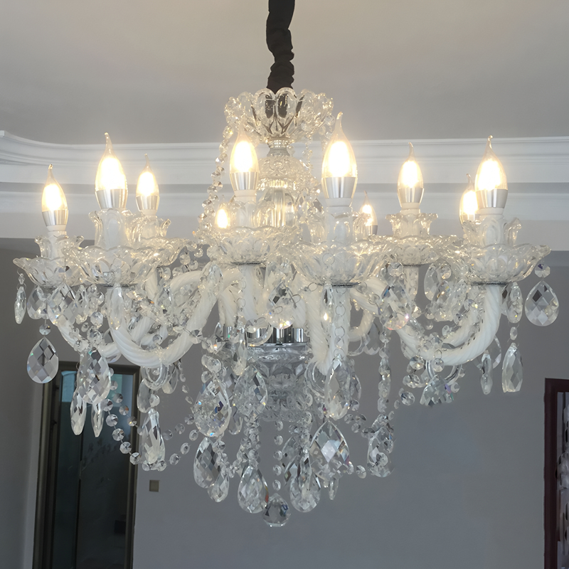 Living room pendant light, European restaurant light, bedroom light, atmospheric duplex building crystal pendant light, hotel lobby pendant light, staircase light-68429 - 画像 (7)
