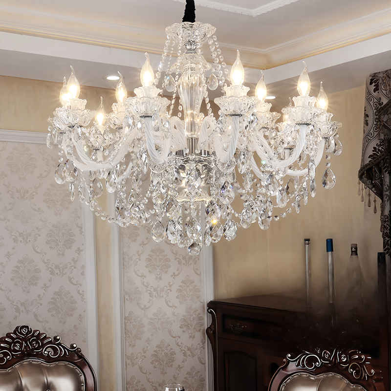 Living room pendant light, European restaurant light, bedroom light, atmospheric duplex building crystal pendant light, hotel lobby pendant light, staircase light-68429 - 画像 (8)