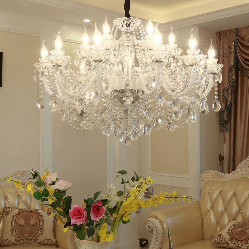 Living room pendant light, European restaurant light, bedroom light, atmospheric duplex building crystal pendant light, hotel lobby pendant light, staircase light-68429 - 画像 (9)