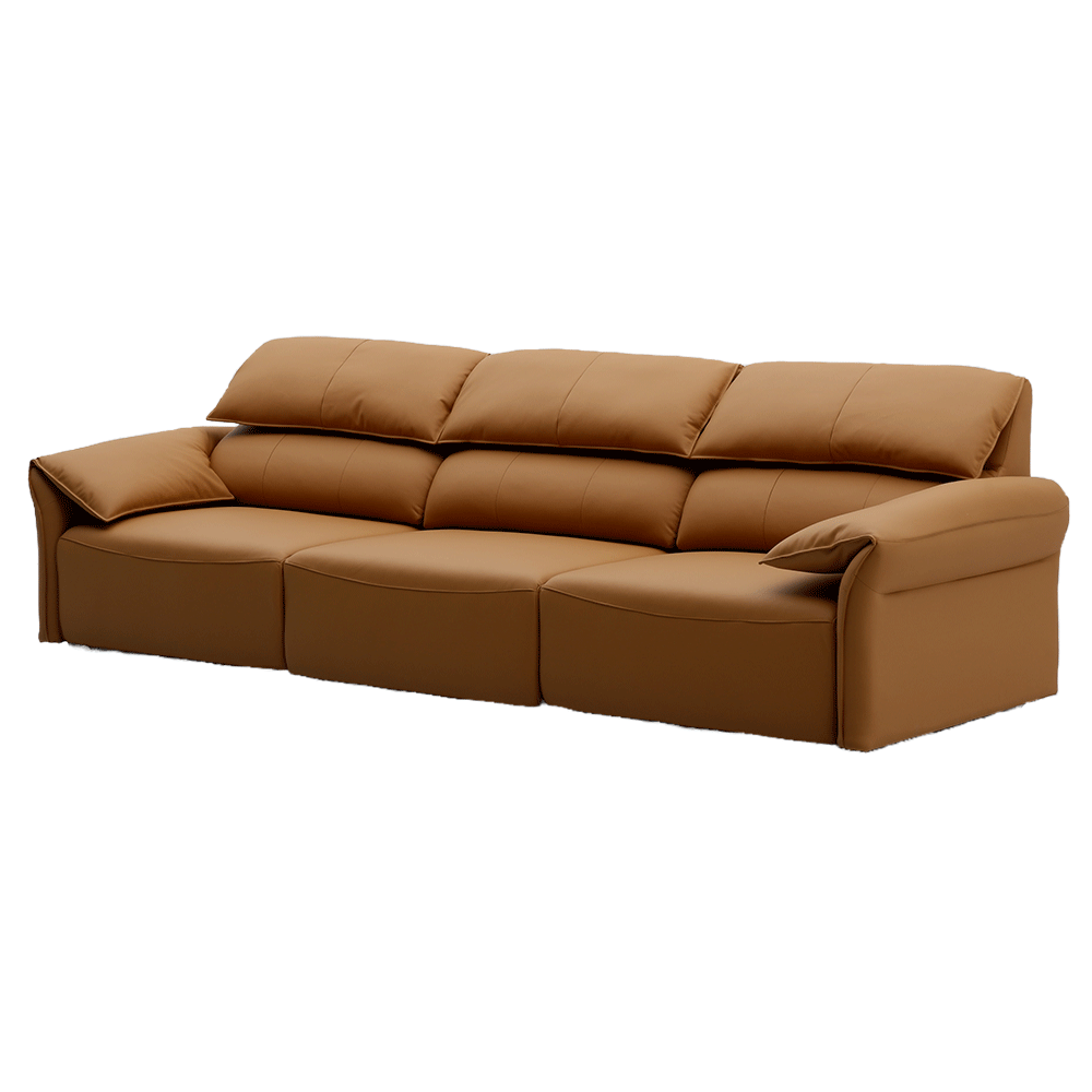 Đầu da bò/nửa da nhỏ da bò màu vàng nâu thẳng hàng ba người-S-112 - Ảnh 2