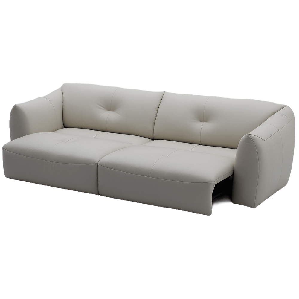 Đầu da bò/nửa da nhỏ da bò màu vàng trắng thẳng hàng đôi ghế sofa-S-621 - Ảnh 2