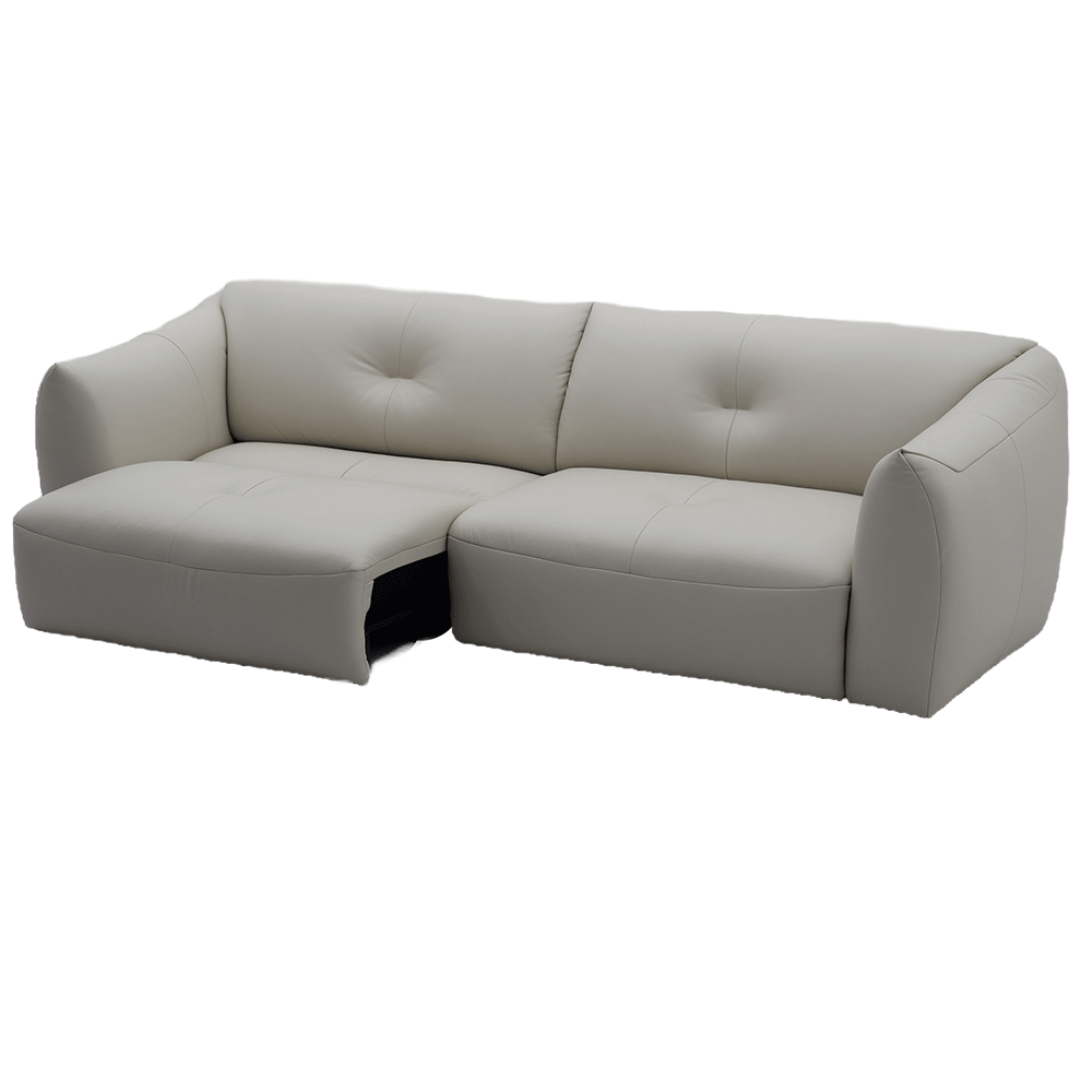 Đầu da bò/nửa da nhỏ da bò màu vàng trắng thẳng hàng đôi ghế sofa-S-621 - Ảnh 3