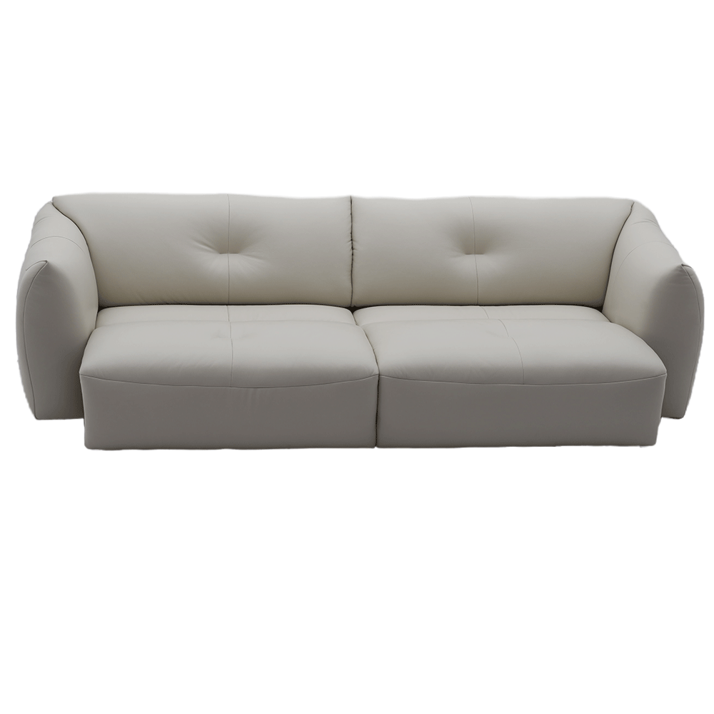 Đầu da bò/nửa da nhỏ da bò màu vàng trắng thẳng hàng đôi ghế sofa-S-621 - Ảnh 5