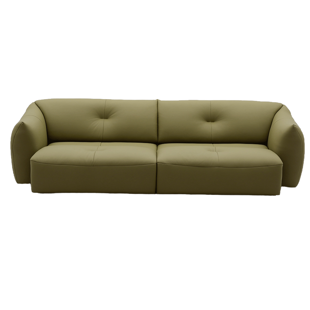 Đầu da bò/nửa da nhỏ da bò màu vàng trắng thẳng hàng đôi ghế sofa-S-621 - Ảnh 11