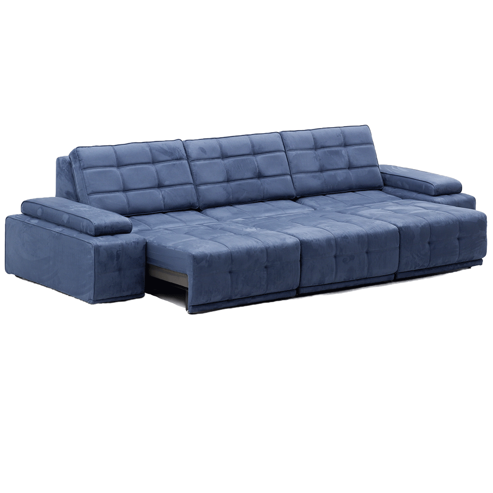 Đầu da bò/nửa da nhỏ da bò màu vàng nâu thẳng hàng ghế sofa ba người-S-5002 - Ảnh 2