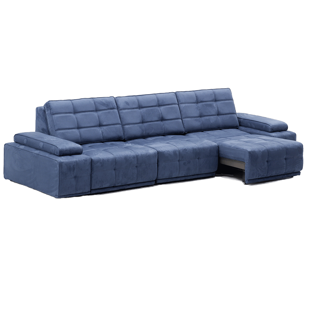 Đầu da bò/nửa da nhỏ da bò màu vàng nâu thẳng hàng ghế sofa ba người-S-5002 - Ảnh 3