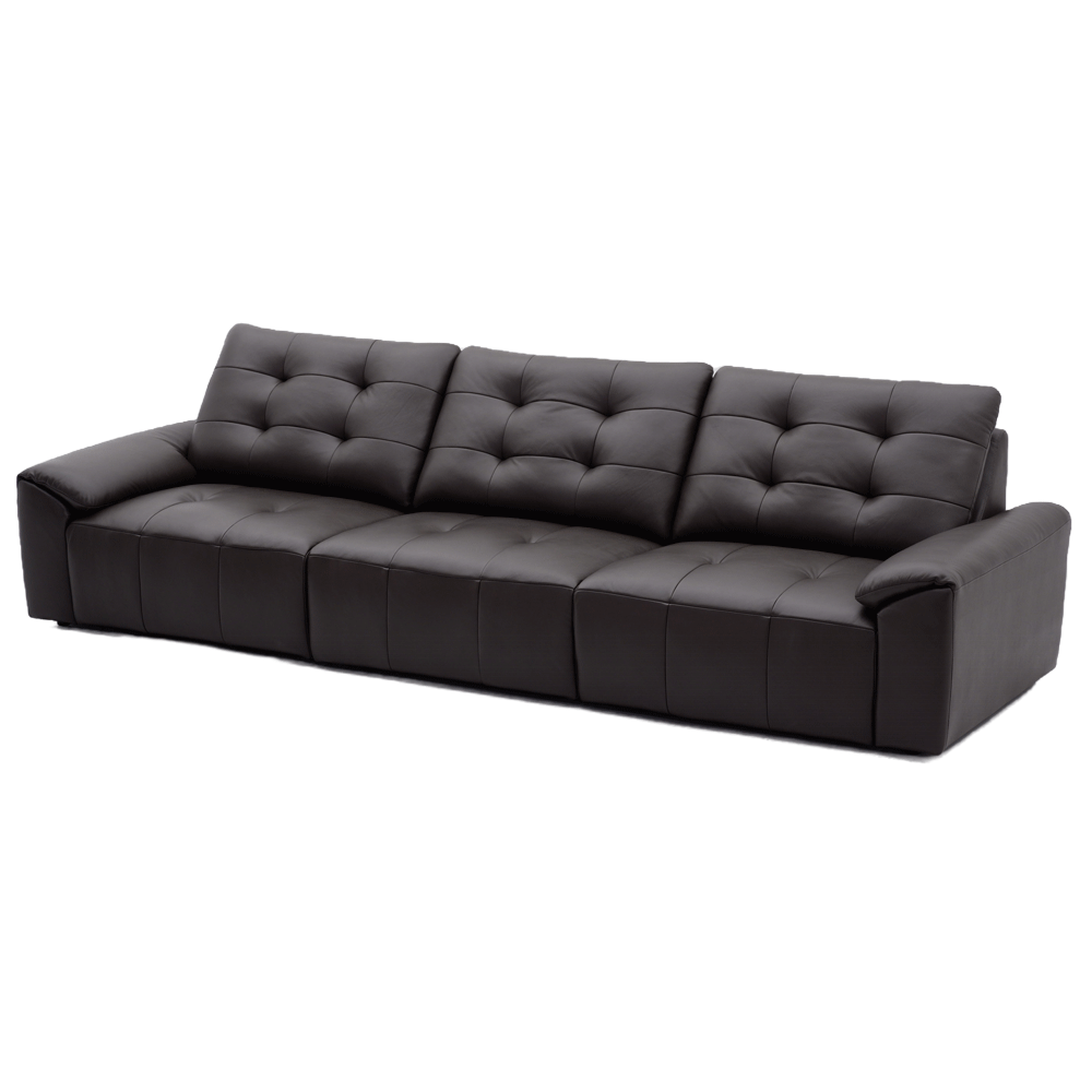 -Đầu da bò/nửa da nhỏ da bò màu vàng cà phê thẳng hàng ba người-S-612 - Ảnh 2