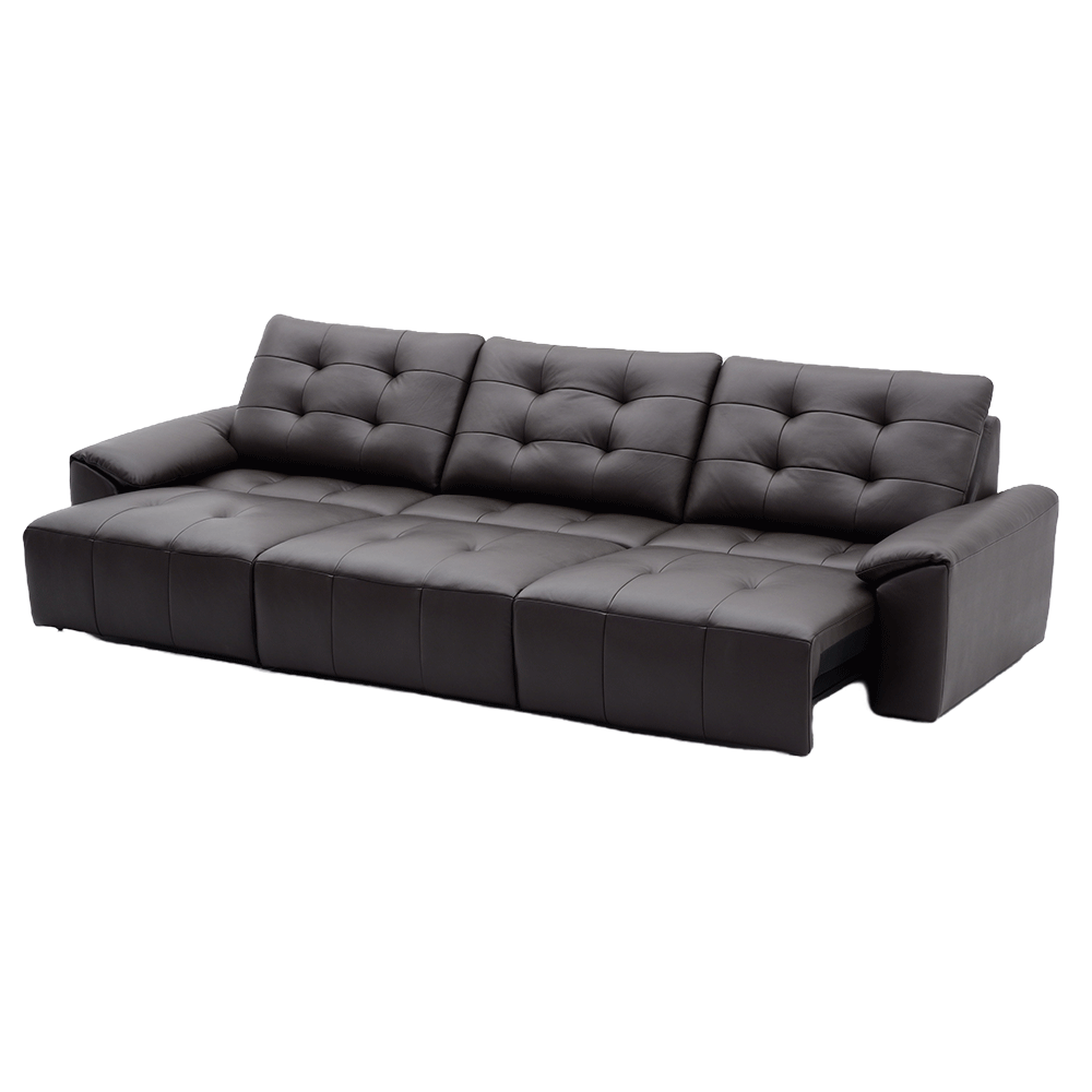 -Đầu da bò/nửa da nhỏ da bò màu vàng cà phê thẳng hàng ba người-S-612 - Ảnh 3