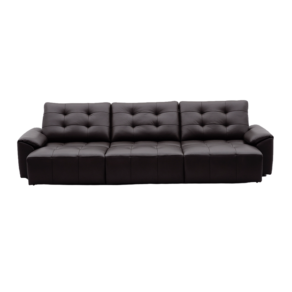 -Đầu da bò/nửa da nhỏ da bò màu vàng cà phê thẳng hàng ba người-S-612 - Ảnh 4