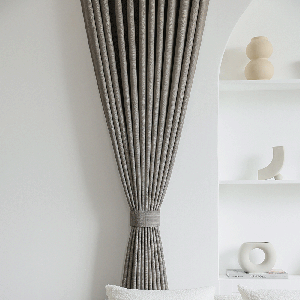 Cotton lanh ánh sáng Champagne màu cơ sở sợi Curtain-Pháp7371 - Ảnh 4