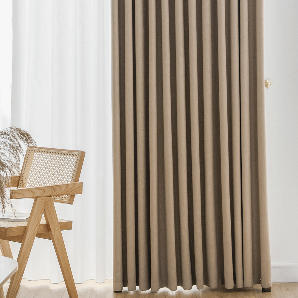 Bông vải pha trộn màu cà phê rèm-Tinh Tú 1361 - Ảnh 2