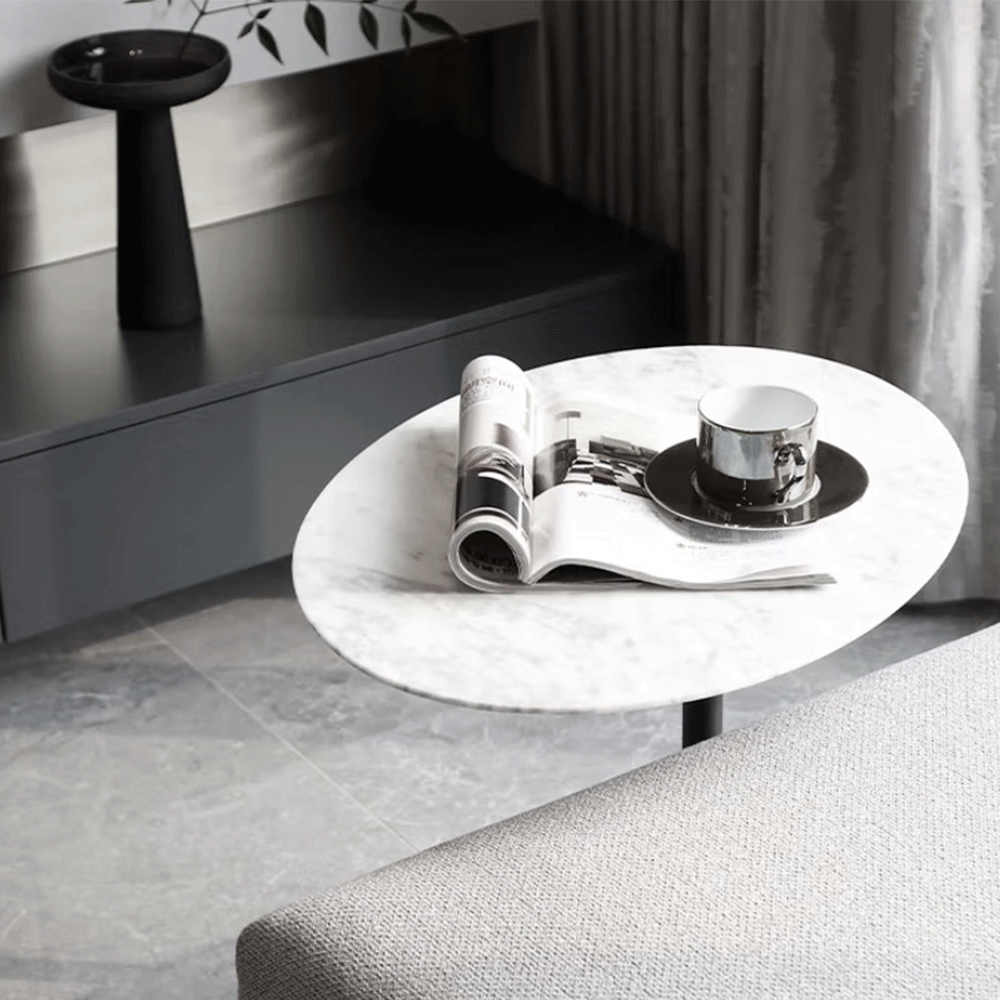 Bàn góc phủ vân đá marble xám Sicilia-0CE-BJ - Ảnh 2