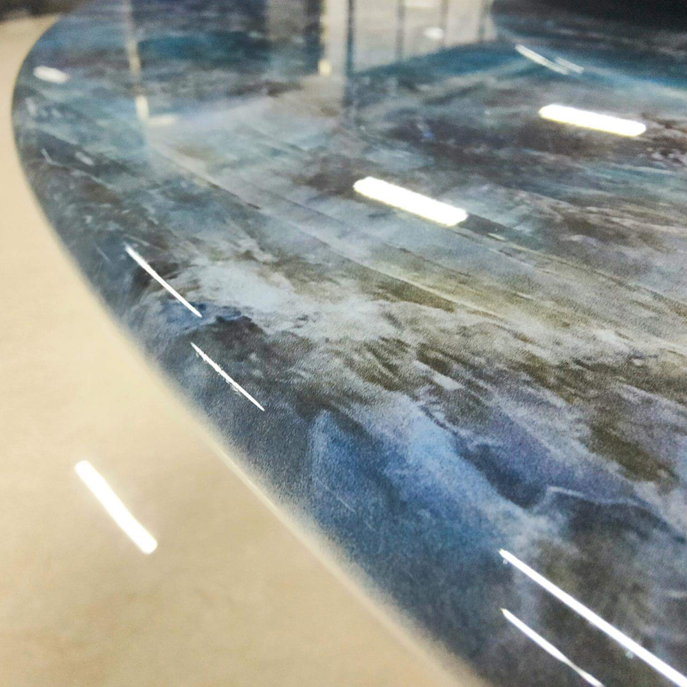 Bàn ăn tròn mặt đá tinh thể-Xanh lam/ Xanh lục CZ2430Y （China Rock Slab） - Ảnh 4