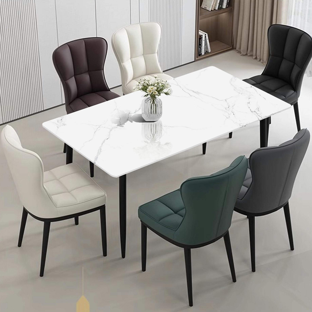 Bàn ăn dài mặt đá tinh thể-Trắng ngà+Trắng hoa tuyết CZ2410F (China Rock Slab) - Ảnh 2