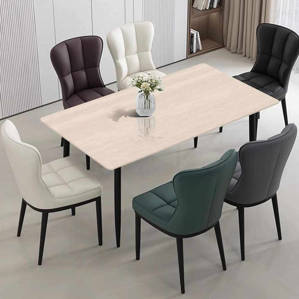 Bàn ăn dài mặt đá tinh thể-Trắng ngà+Trắng hoa tuyết CZ2410F (China Rock Slab) - Ảnh 3